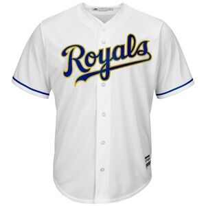 Kansas City Royals 2017 White w/Gold Trim Mens Majestic Cool Base Jersey